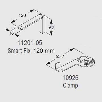 Autoglide 5100 L Shaped Bracket 120mm and Clamp (11203)
