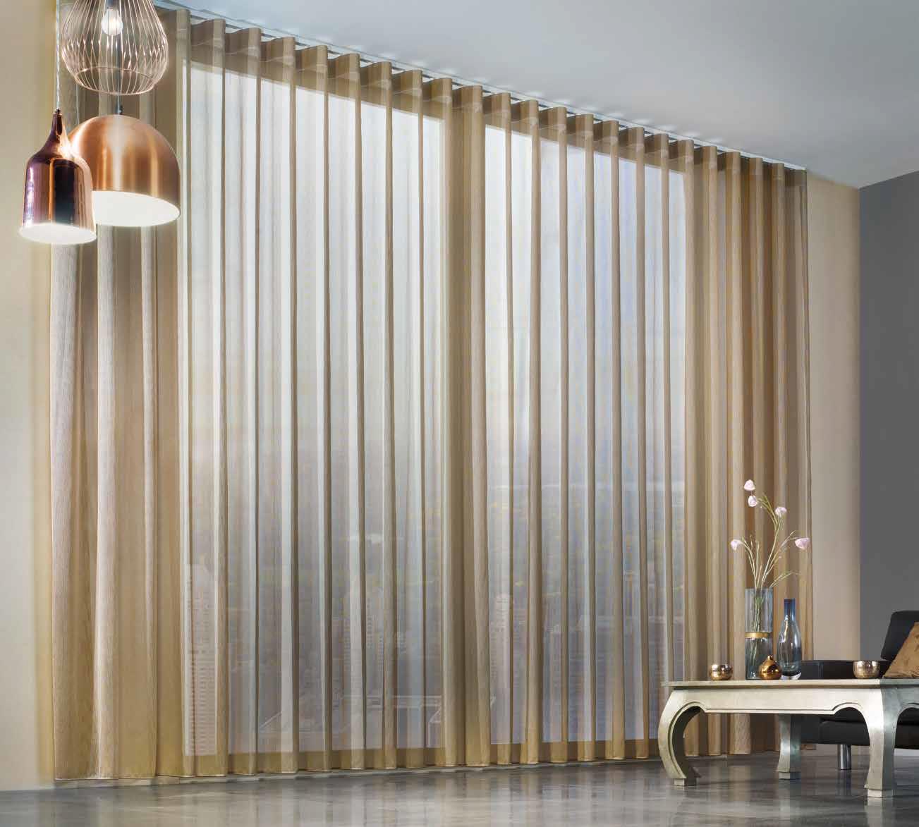 Electric curtain tracks in a beautiful room