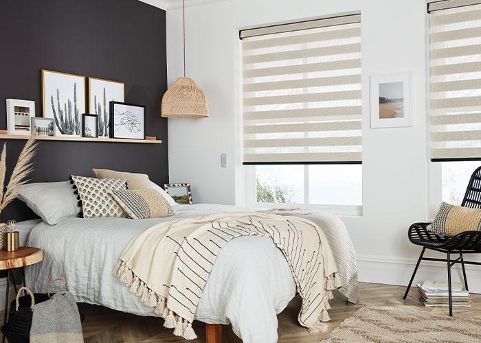 Electric roller blinds in a modern room