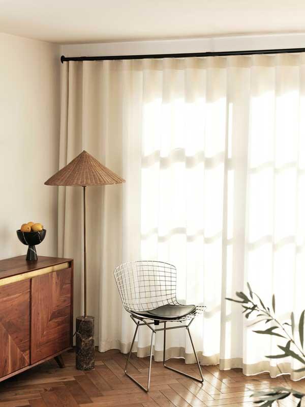 Silent Gliss Metropole decorative curtain pole with wave curtains Silent Gliss Metropole Curtain Pole Installed