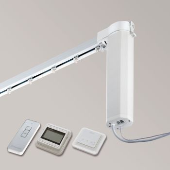 Autoglide 5100 TC - Electric curtain track system with a wireless wall switch, remote control and timer