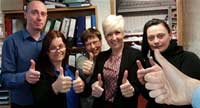 The Discount Electric Curtains Team givng the thumbs up