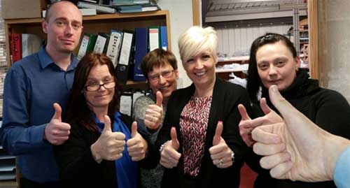 Greg, Sue, Sarah, Sharon, Charlotte (and Darren's thumb)